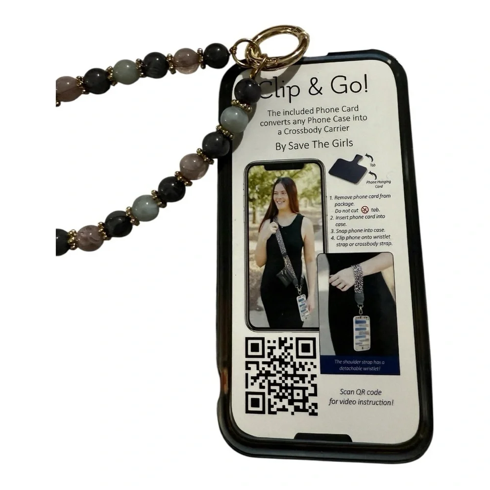 Save The Girls Clip & Go Beaded Wristlet Strap